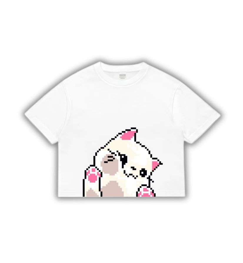 Pixel Kitty Crop Tee