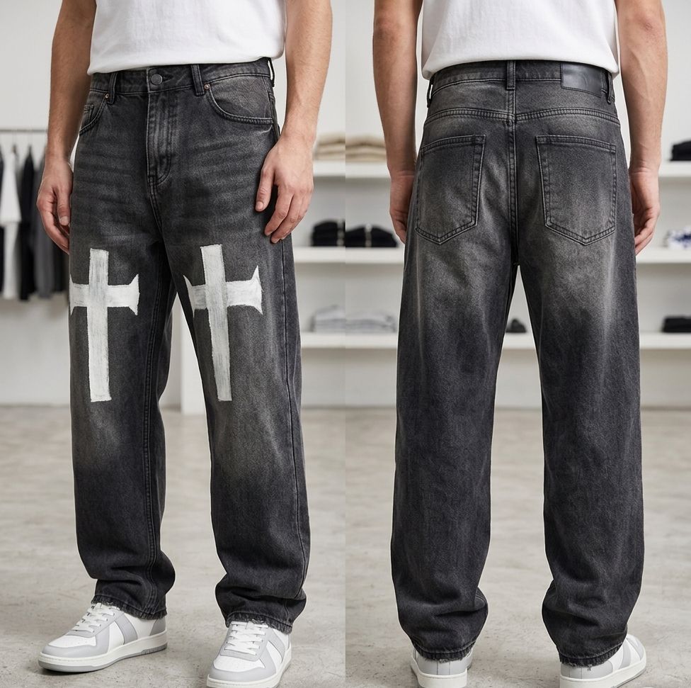 Cross Grain Baggy Jeans